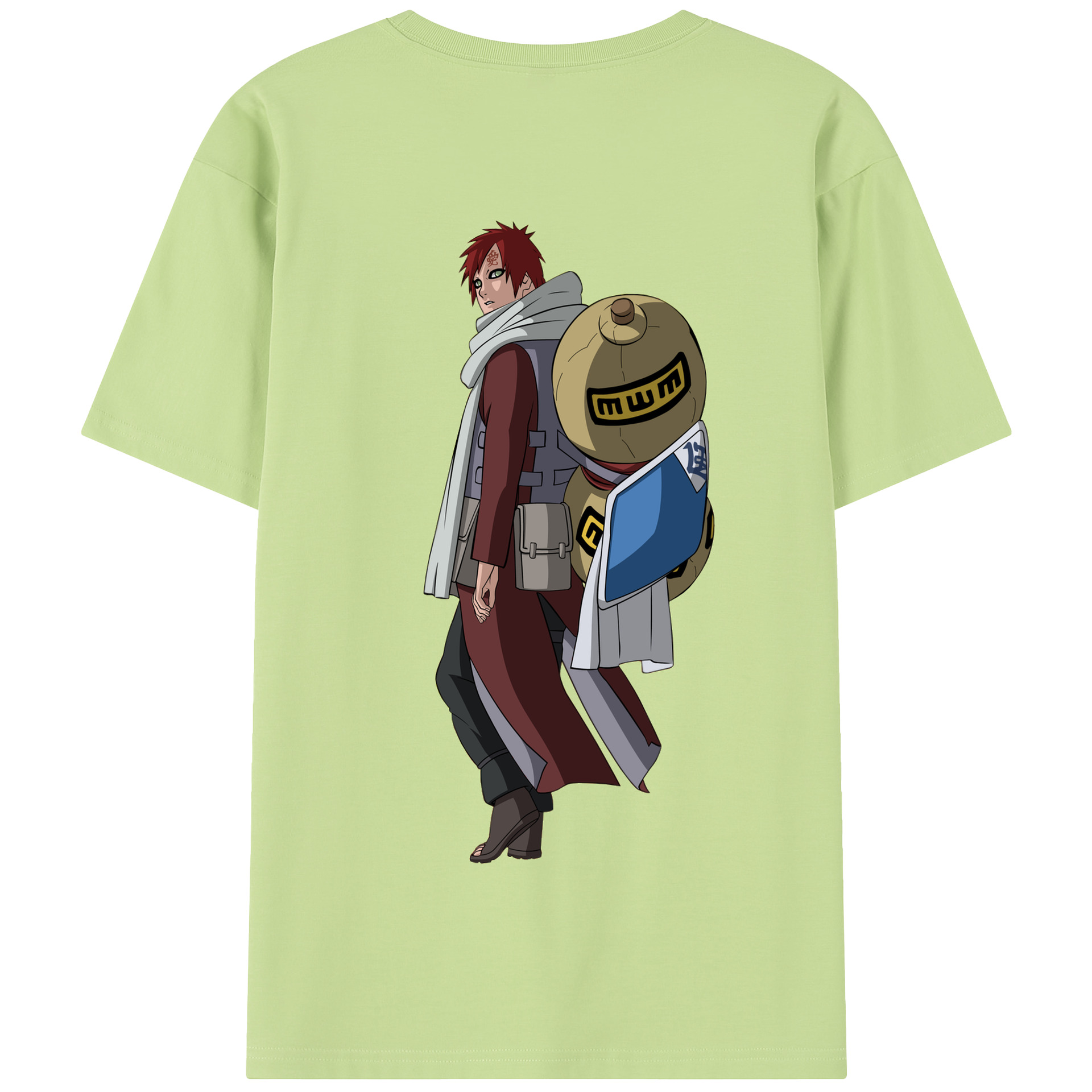 （画像用） NARUTO -ナルト- ガアラ Gaara 綿100％半袖Tシャツ（背面プリント）